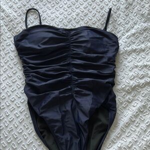 J. Crew Navy Ruched Swimsuit - 8